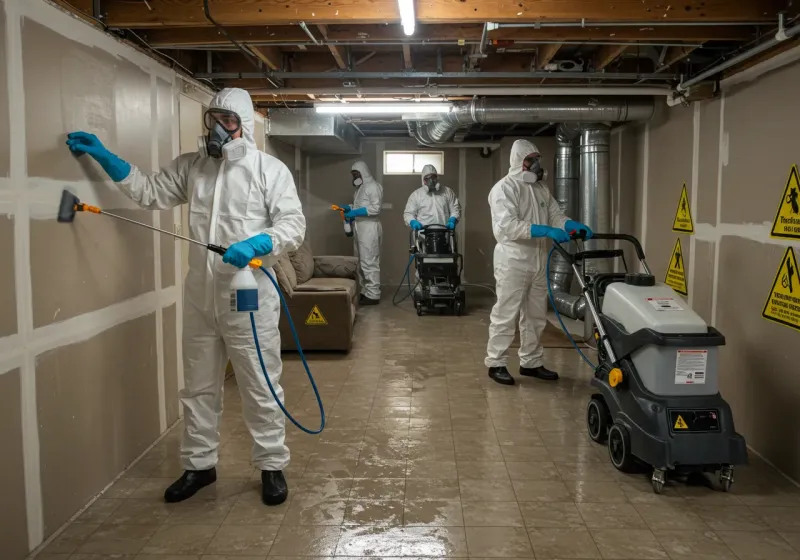 Basement Moisture Removal and Structural Drying process in Barron, WI